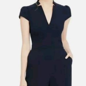 Vince Camuto navy blue size 14 notch collar jumpsuit